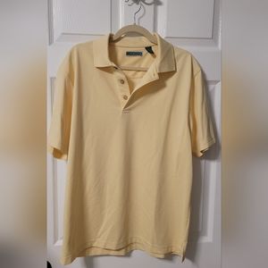 Mens Cubavera textured polo size Large yellow